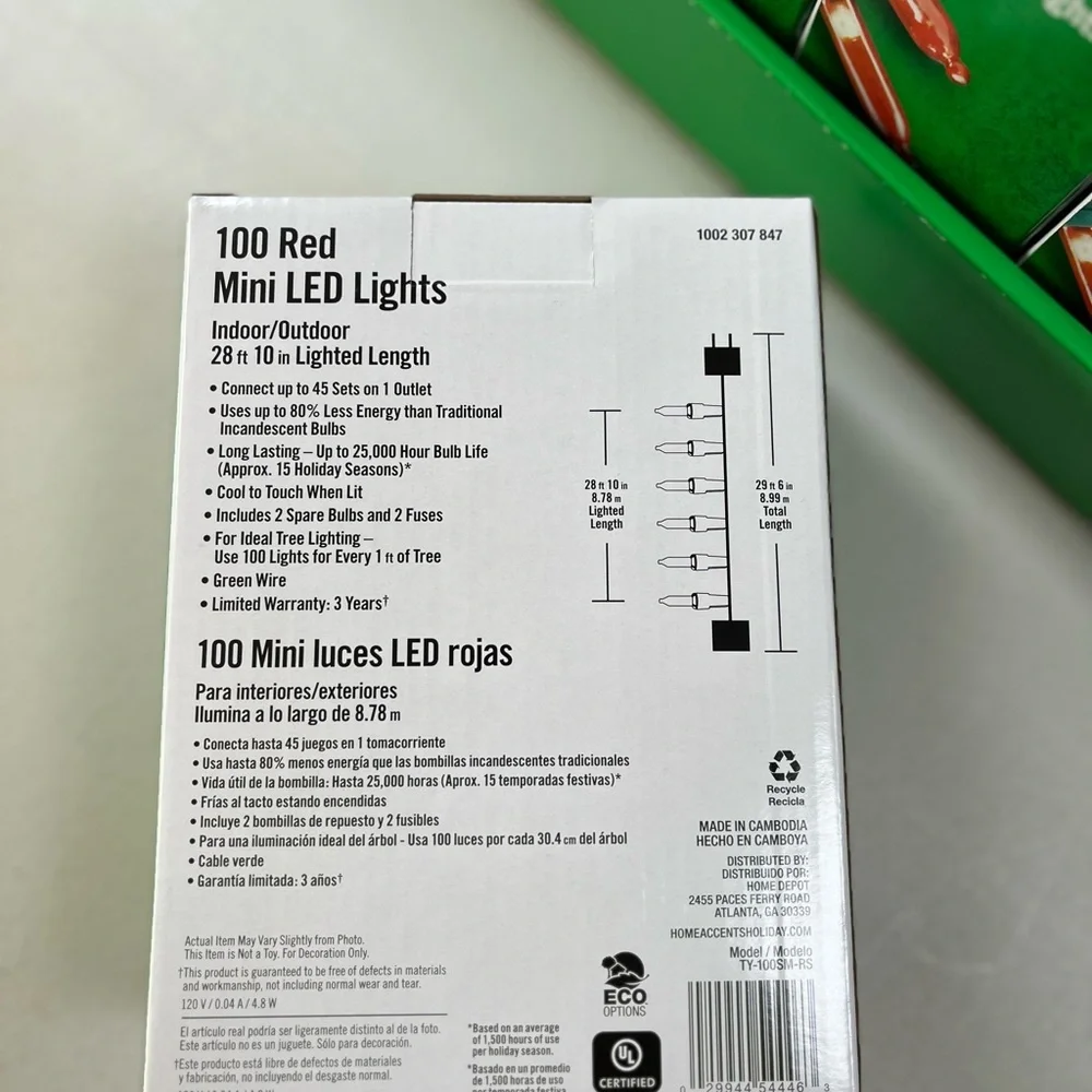 Red LED String Lights-2 boxes NWT